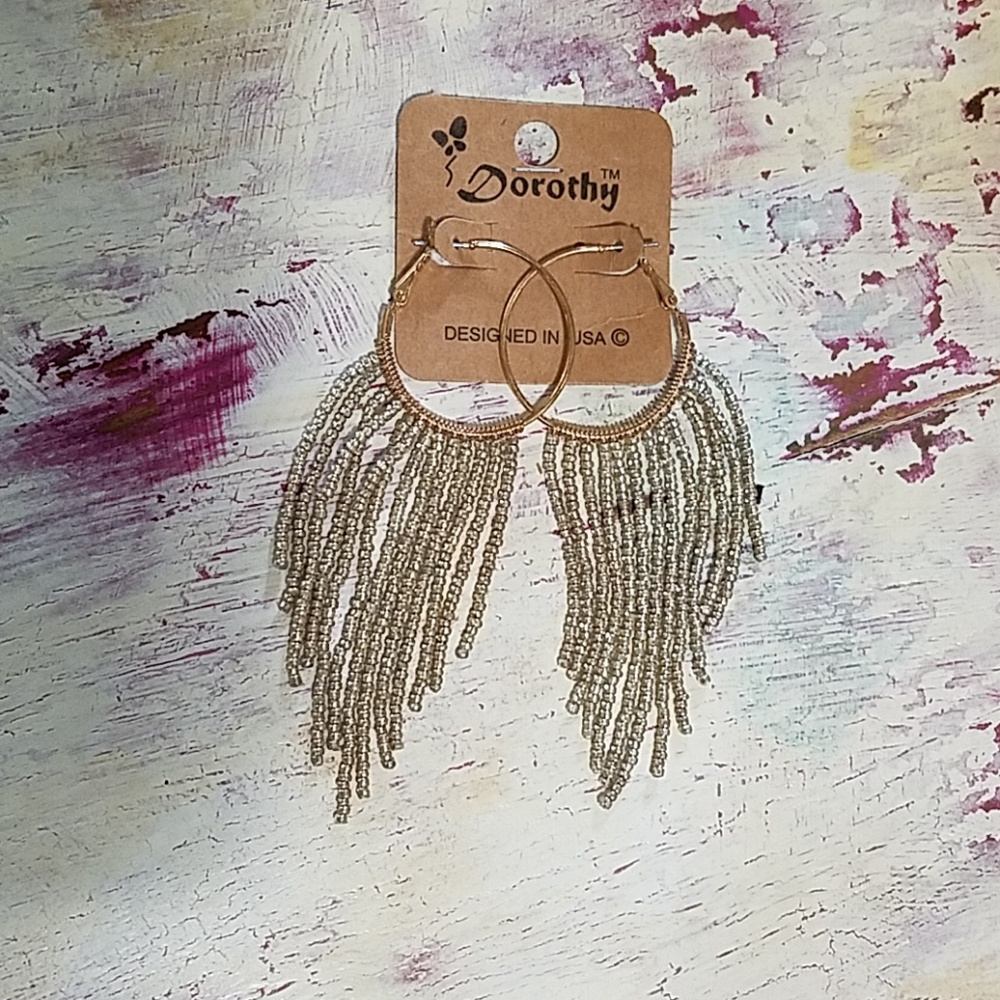 Fringe Gold Hoop Earrings
